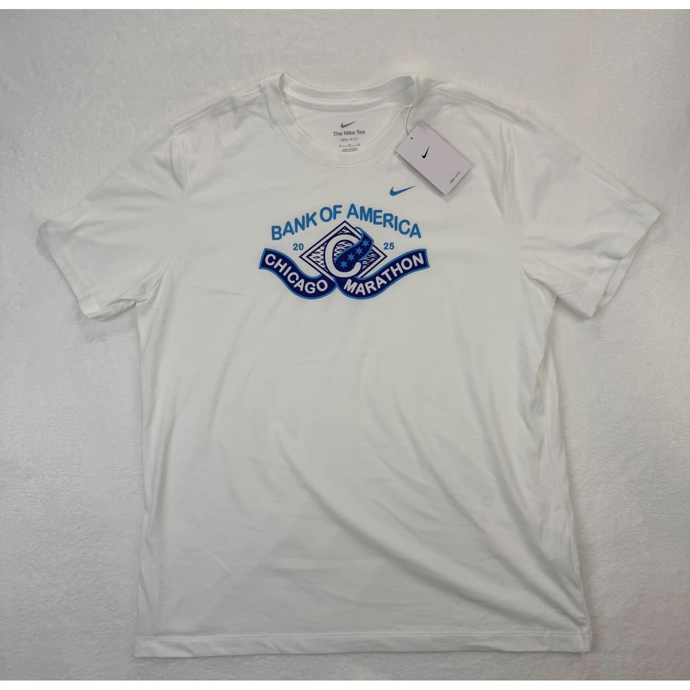 Nike Mens Chicago Marathon Dri-FIT Graphic T-Shirt White XL HQ4169-100